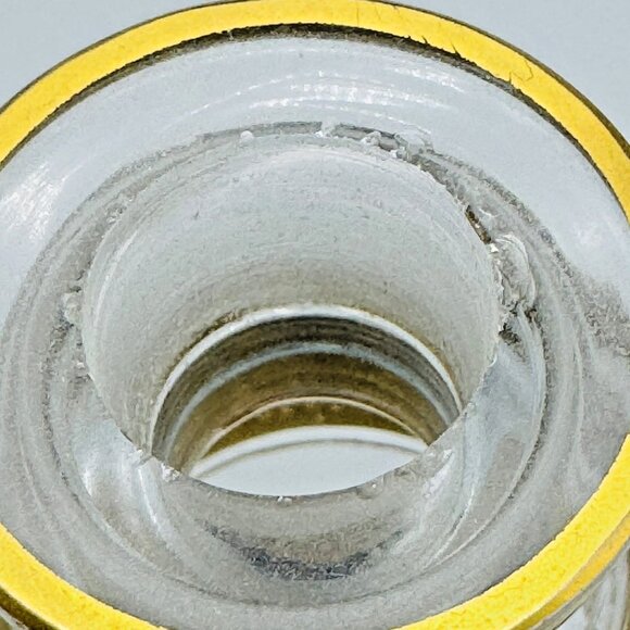 Antique Victorian Perfume Bottle Gold Accents Tear Drop Stopper 7 inch - Picture 9 of 10